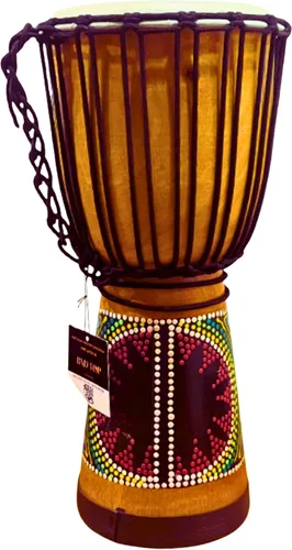 Miniatura 11 de Tambores Djembe Drum Djembe es un tambor de copa cubierto de piel de cabra con cuerda, tocado por manos estilo África occidental (4x8) Diseñado