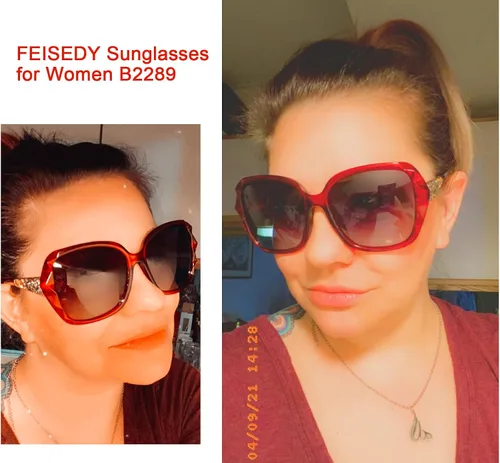 Miniatura 62 de FEISEDY - gafas de sol polarizadas para mujer, marco compuesto brillante B2289
