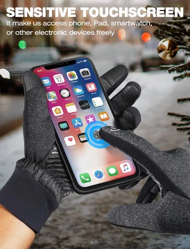 Miniatura 3 de rivmount Guantes cálidos de invierno para hombres y mujeres, pantalla táctil y antideslizantes, perfectos para ciclismo, correr, viajar, conducir