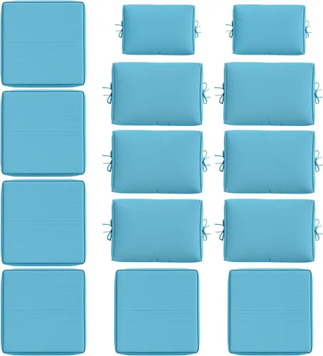 Miniatura 11 de 14 Piezas Fundas de Cojines para Exteriores Resistentes a Todo Clima Fundas de Cojines para Patio, Reemplazo Impermeable con Cremallera para Muebles