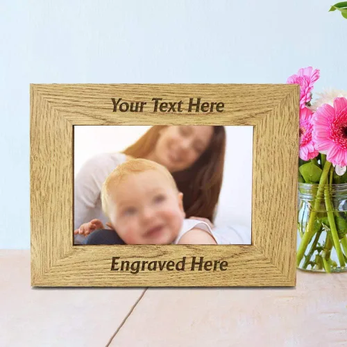 Miniatura 6 de Marco de fotos personalizado grabado con láser, marco de madera de 7 x 5 pulgadas, marco de fotos de madera personalizado, cualquier texto de regalo