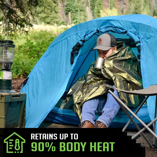 Miniatura 5 de Everlit Mantas térmicas de Mylar de emergencia de supervivencia, kit de supervivencia para campamento, perfecta para primeros auxilios, al aire