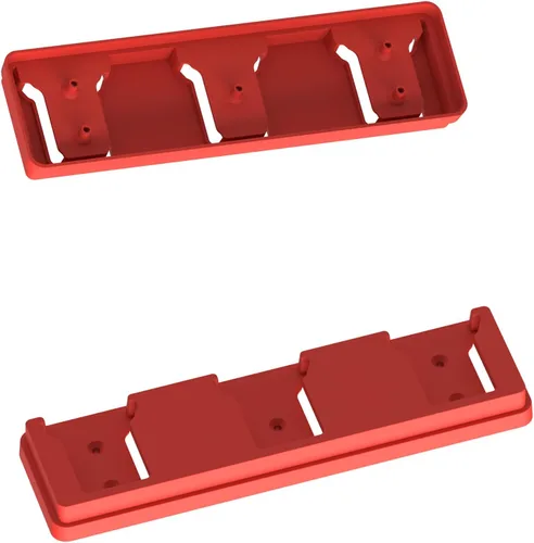 Miniatura 2 de Soporte de batería para batería Milwaukee 18 18V, montaje de 3 ranuras herramienta de garaje a granel, soporte para Milwaukee para furgoneta de Rojo