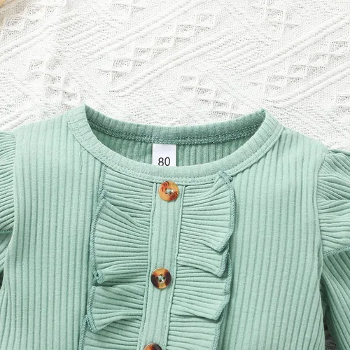 Miniatura 4 de Vestido de otoño de lino de algodón para bebé niña pequeña, con cuello de encaje y botones, tutú para pasteles
