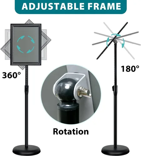 Miniatura 4 de Paquete de 6 soportes para letreros de 8.5 x 11 pulgadas - Soporte ajustable para carteles de alta resistencia para exhibición de 8.5 x 11 pulgadas