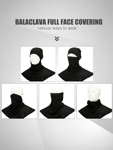 Miniatura 5 de SATINIOR Pasamontañas de 3 piezas, protección solar, cubierta para el cuello, pasamontañas de verano, máscara facial para motocicleta para hombres