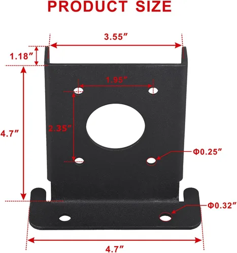 Miniatura 2 de Juego de 8 soportes de base de poste de pérgola para valla de madera, para 4 x 4 (real: 3.5 x 3.5), soportes de base de anclaje negros ajustables