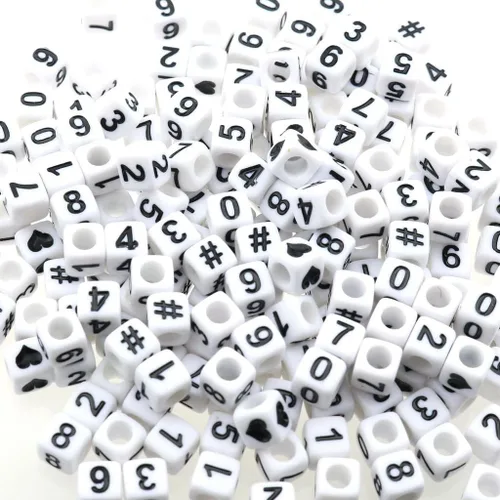 Miniatura 8 de Gresorth 800 cuentas acrílicas de cubo blanco para manualidades, pulseras, collares, llaveros de 0.236 x 0.236 pulgadas