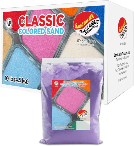 Sandtastik Caja de arena ultravioleta de 10 libras, brillante y brillante, sin sílice, color vibrante, arena, sensorial, modelo de arte, paisaje,