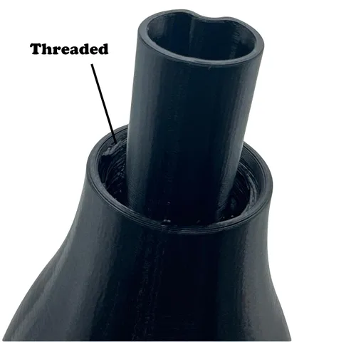 Miniatura 2 de Embudo roscado de rosca negro para fijar a botellas de soda y spray Vitaminas, Polvos y Líquidos