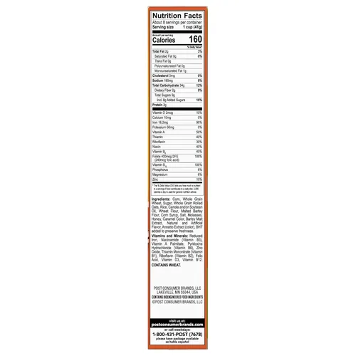Miniatura 9 de Honey Bunches of Oats Cereal de desayuno tostado con miel con racimos de avena y granola, bajo en grasa hecho con cereales integrales, caja de 12