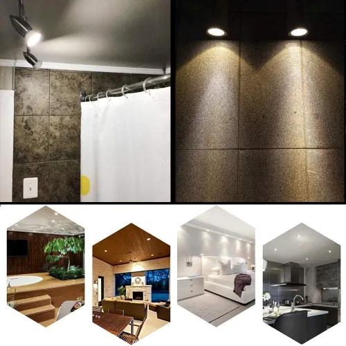 Miniatura 6 de Bombillas LED GU10 LED COB Bombilla de inundación de 5.5 W, 110 V, iluminación de pista, regulable, haz de 120°, 4 paquetes (blanco frío)