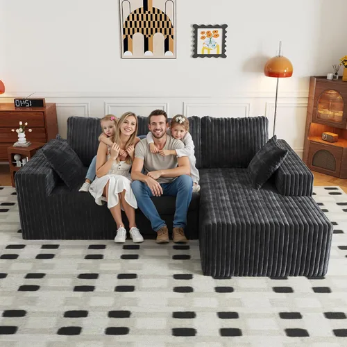 Miniatura 11 de Cloud - Sofá modular en forma de L con asiento profundo, de espuma viscoelástica comprimida de 3 plazas para sala de estar, sofá modular