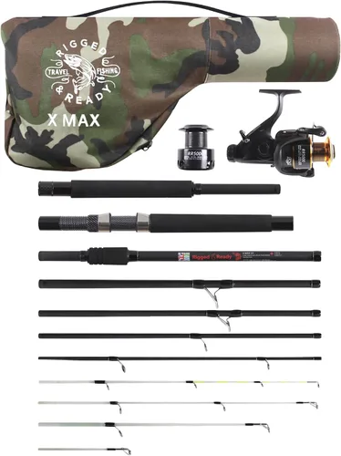 Miniatura 10 de Rigged & Ready X Series™ Travel Fishing Rods. 6 Super Compact Combos and Rods, Multi-Functional, Spinning Poles. 5 to 25 Techniques from one Rod.
