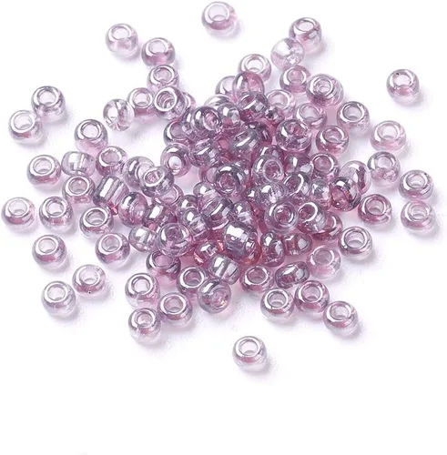 Miniatura 30 de Craftdady 12/0 Cuentas de semillas de vidrio 0.079x0.059 in transparente lustered redondo suelto pony granos Goldenrod Acerca de 3000 piezas