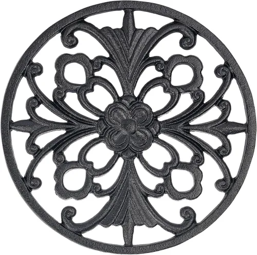 Miniatura 11 de Sungmor Salvamanteles de hierro fundido resistente, salvamanteles decorativos negros a prueba de óxido para cocina o mesa de comedor, 7.9 x 6 Tetera