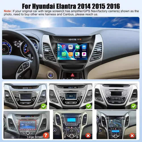 Miniatura 2 de [HiFi Audio] 2+64G Android Car Stereo para Hyundai Elantra 2014-2016 Wireless Apple Carplay Android Auto 9 pulgadas Pantalla táctil Navegación