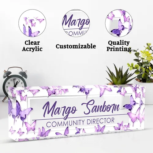 Miniatura 4 de Placa de nombre para escritorio, placa de nombre de escritorio personalizada, regalos para compañeros de trabajo, jefe, profesor, enfermera, regalos