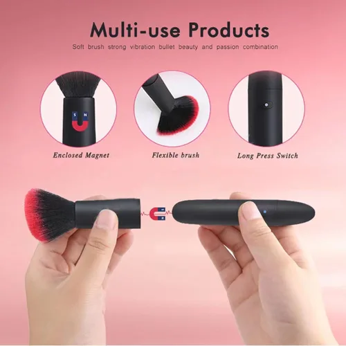 Miniatura 4 de 10 brochas de maquillaje motorizadas recargables por USB – Multifuncional cepillo de polvo suelto para corrector o rubor