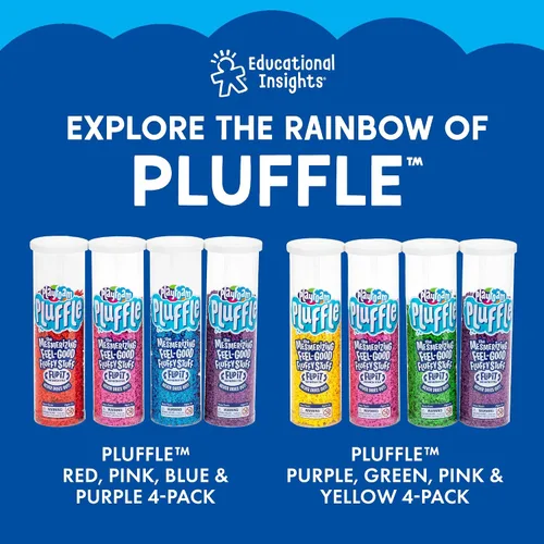 Miniatura 7 de Educational Insights Pluffle® Paquete de 4 - Conjunto de Espuma para Contenedor Sensorial, Alternativa Sin Desorden a los Juguetes de Arena y Slime