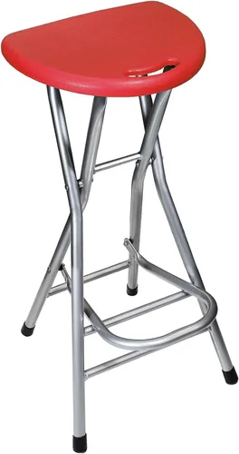 Miniatura 9 de HM&DX Taburetes plegables para adultos, portátil, taburete plegable de 28 pulgadas, resistente, taburetes de bar altos para interiores con asa