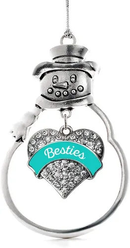 Miniatura 147 de Colgante de plata con diseño de Detroit con forma de corazón y muñeco de nieve con circonitas cúbicas