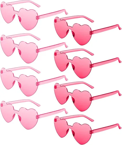 Gafas de sol en forma de corazón, color caramelo, sin marco, divertidas gafas de sol de corazón para mujeres y hombres, recuerdos de fiesta