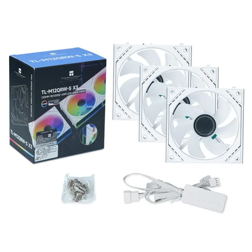 Miniatura 8 de Thermalright TL-M12QRW-S X3 - Ventiladores de carcasa de PC inversa de 4.724 in, ventiladores PWM ARGB, refrigeración silenciosa de 1500 RPM, cadena