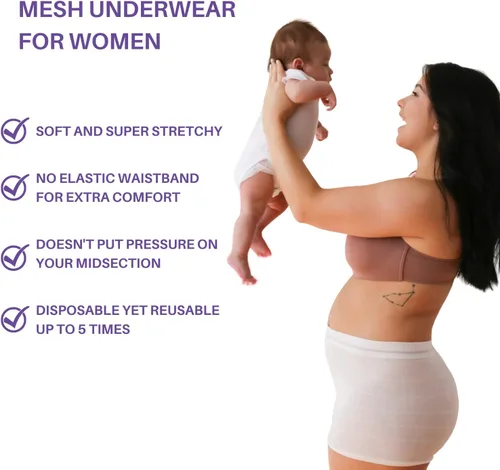 Miniatura 4 de Brief Transitions Bragas desechables posparto sin costuras para mujer, Blanco