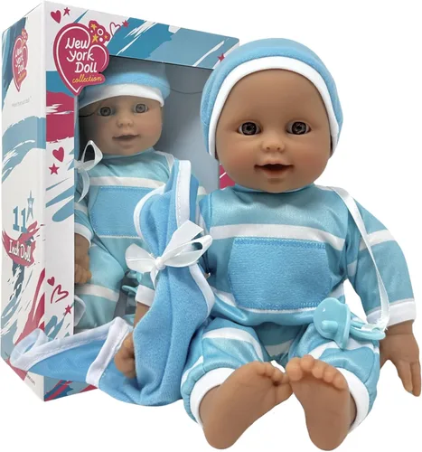 Miniatura 7 de The New York Doll Collection Muñeca de bebé de cuerpo suave de 11 pulgadas en caja de regalo, juguete de muñeca de 11 pulgadas para niños, niñas
