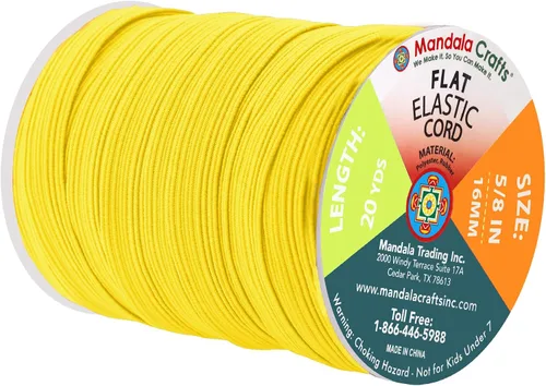 Miniatura 67 de Mandala Crafts - Rollo de cordón elástico plano para costura y manualidades Blanco