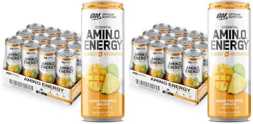 Miniatura 21 de Optimum Nutrition Amino Energy - Bebida de hidratación espumosa, electrolitos, cafeína, aminoácidos, BCAAs, sin azúcar, limonada de mango y piña, 12