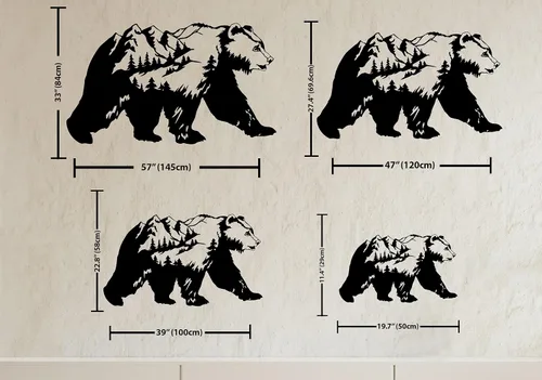 Miniatura 4 de Decoración de pared de metal con oso, arte de pared grande para exteriores, decoración de montaña y naturaleza, decoración de pared de bosque