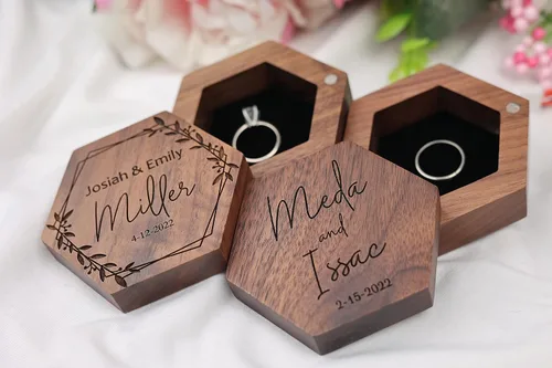 Miniatura 3 de Personalized Wooden Ring Box, Custom Wedding Ring Box, Engagement Ring Box, Custom Ring Holder