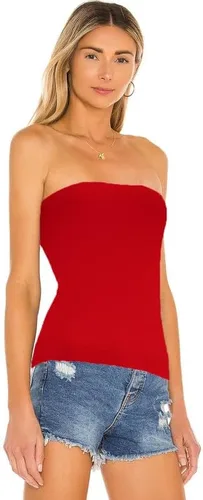 Miniatura 2 de Camisetas largas de algodón para mujer, sin tirantes, sexy, bandeau, 3 piezas