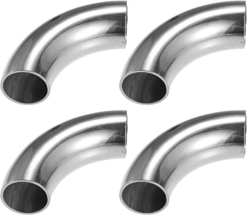 X AUTOHAUX 4 piezas OD 1 pulgada 90 grados mandril codo curvado SS304 tubo de acero inoxidable tubo de escape codo para coche sistema de escape