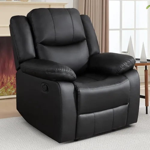Miniatura 12 de EBELLO Juego de sofá reclinable manual de 2 piezas, juego de sofá reclinable de piel sintética para sala de estar, incluye sofá reclinable de dos