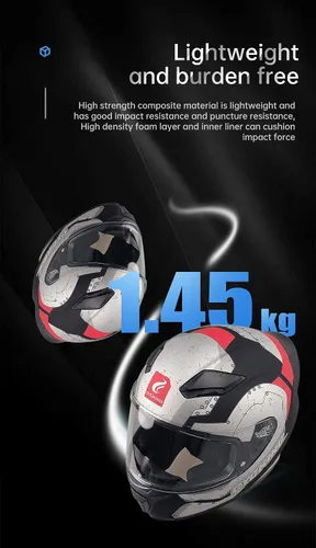 Miniatura 8 de Casco de motocicleta de cara completa, aprobado por DOT, casco de bicicleta de calle para adultos, hombres y mujeres, carcasa de ABS con visera