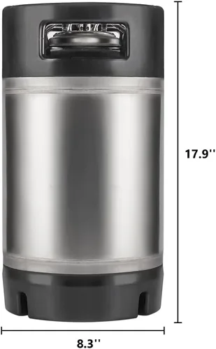 Miniatura 2 de TMCRAFT Nuevo barril de bloqueo de bola de 3 galones, barril de cerveza de acero inoxidable con mango de goma doble para cerveza casera