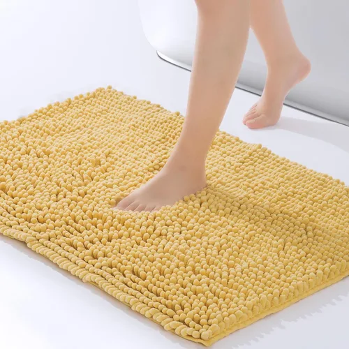 Miniatura 13 de FRESHMINT - Alfombras de baño de chenilla, 32"x20", alfombra antideslizante para el piso del baño y la bañera, alfombra de ducha suave y lavable