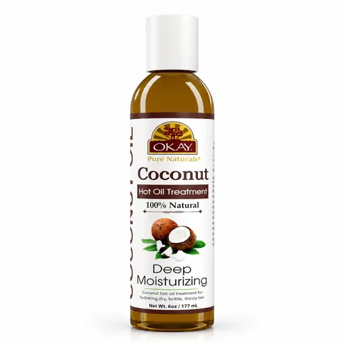 OKAY | Tratamiento de aceite caliente de coco | Para todo tipo de cabello y texturas | Profundamente penetrante | 100% natural | Libre de parabenos,