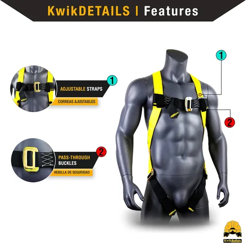 Miniatura 3 de KwikSafety - Charlotte, NC - GATOR [BUNDLE] Anclaje de techo, 50 pies VLA, cordón de seguridad de 6 pies, correa de brazo cruzado, arnés de Ancla