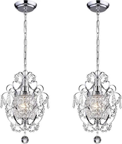 Miniatura 11 de Edvivi Amorette - Mini candelabro de cristal, 1 lámpara moderna y elegante de techo de bronce antiguo, iluminación colgante ajustable para armario