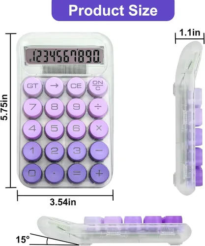 Miniatura 2 de Calculadora Linda, Calculadora de Interruptor Mecánico, Calculadoras de Escritorio 10 Dígitos, Calculadoras de Escritorio con Botones Grandes