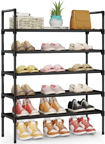 Miniatura 7 de Kitsure Zapatero – Organizador de zapatos de 2 niveles, zapatero para armario, entrada, dormitorio, estante de almacenamiento de fácil montaje