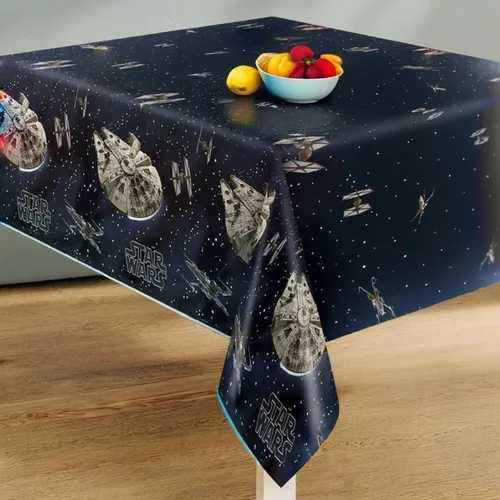 Miniatura 3 de Mantel rectangular clásico de plástico multicolor de Star Wars (54 x 84 pulgadas), 1 unidad, material icónico y ecológico, perfecto para cada