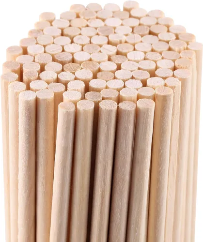 Miniatura 4 de Varillas de madera de 1/8 x 12 pulgadas sin terminar de madera natural para manualidades, palos de bambú para ramo de flores, 200 piezas