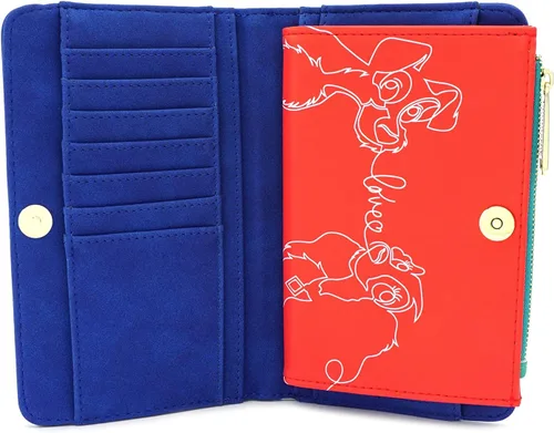 Miniatura 4 de Loungefly X Disney Lady and the Tramp Tonys Menu - Cartera plegable azulrojo talla única