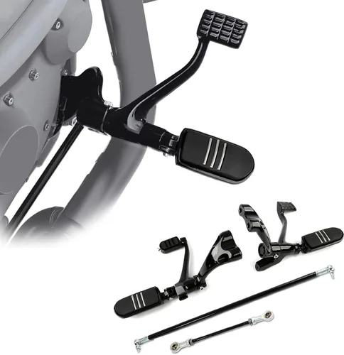 Miniatura 20 de TCT-MOTORPARTS Kit completo de controles delanteros con pedales y estriberas con palancas y varillas para Harley Sportster XL883 XL1200 1991-2003