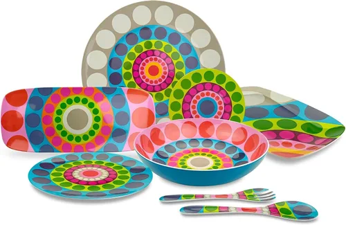 Miniatura 59 de French Bull Juego de 4 platos – Juego de 4 platos de ensalada de melamina de 9 pulgadas – Vajilla de melamina para interiores y exteriores – Foli